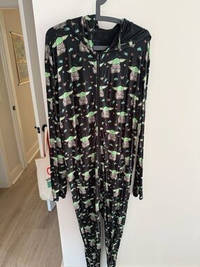 MeUndies Black Onesie with Green Character Print
